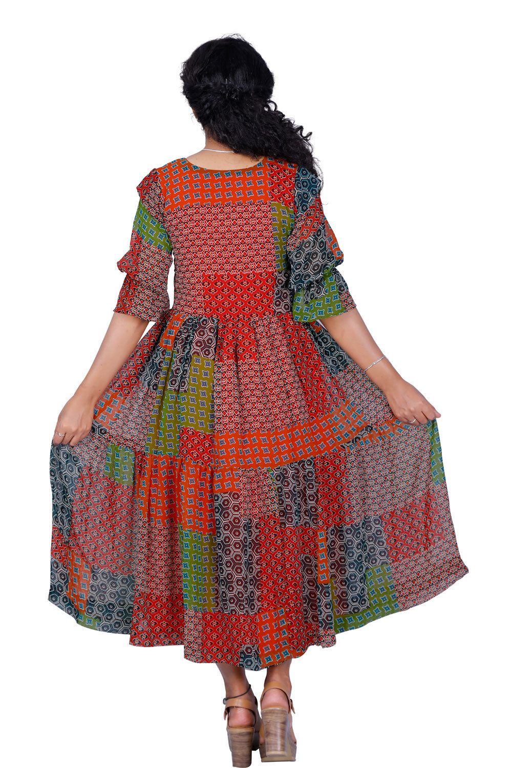 Georgette Blend Stitched Anarkali Gown (Multicolor) | S3G192