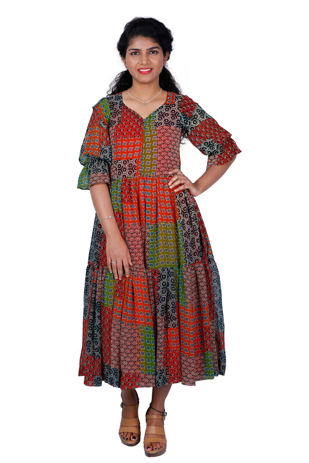 Georgette Blend Stitched Anarkali Gown (Multicolor) | S3G192