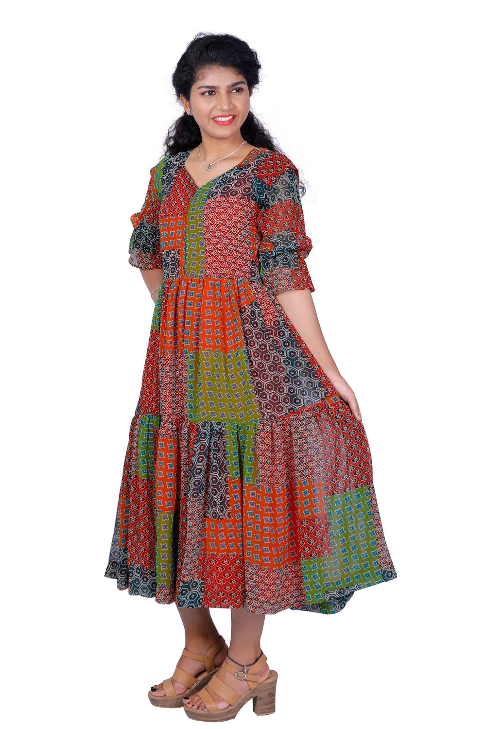 Georgette Blend Stitched Anarkali Gown (Multicolor) | S3G192