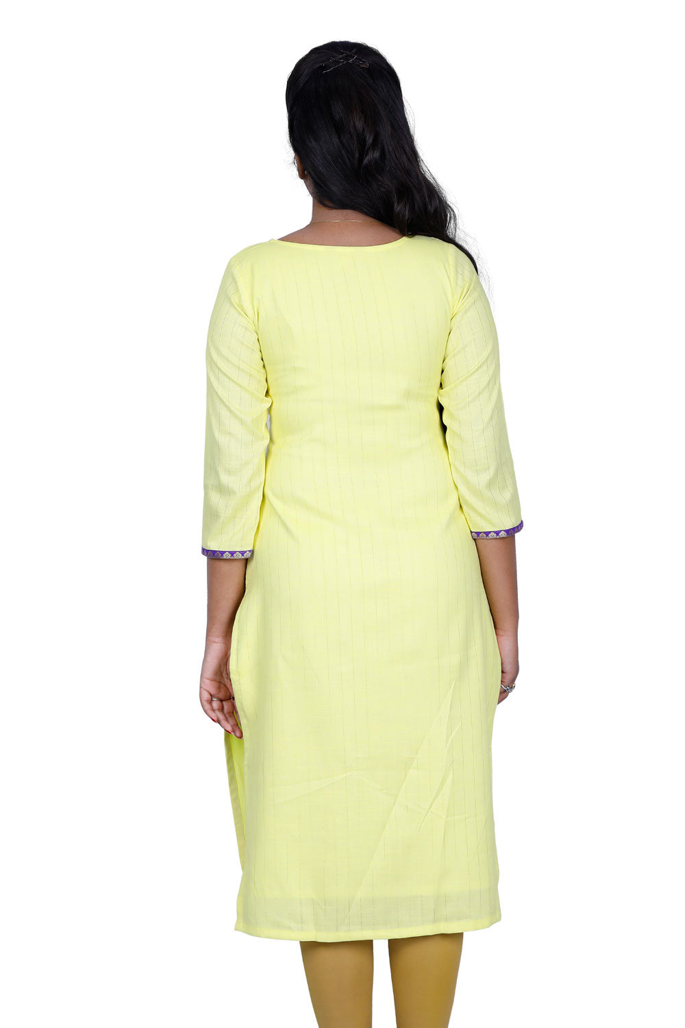 Women Solid Rayon Straight Kurta (Yellow) | S3K289