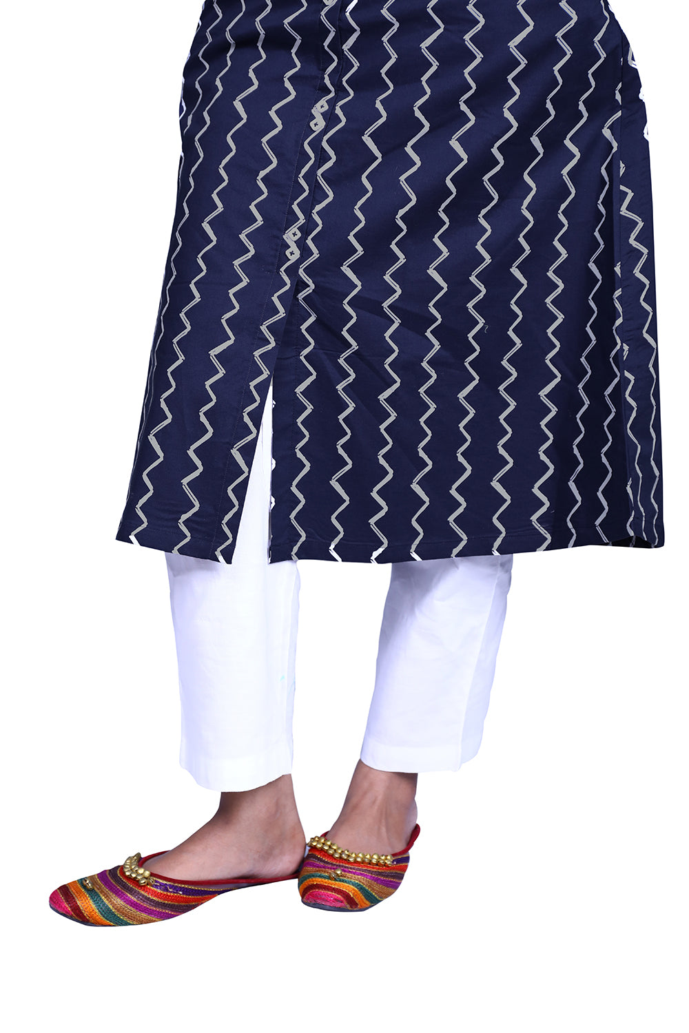 Printed Pure Cotton A-line Kurta | S3K539