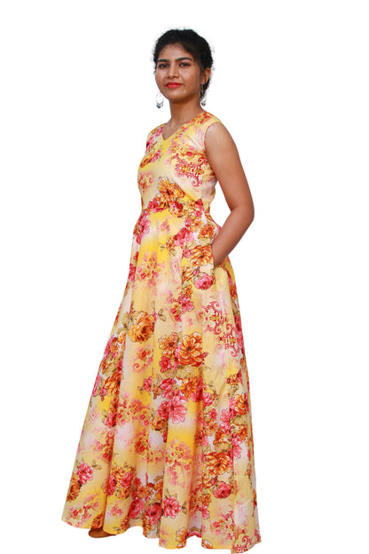 lend Stitched Flared/A-line Gown (Multicolor) | S3K540