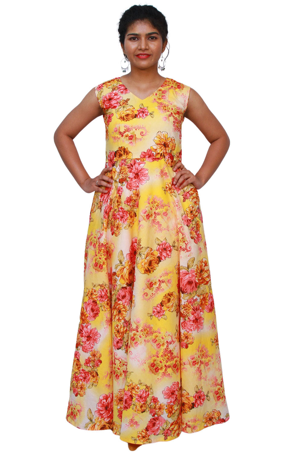 lend Stitched Flared/A-line Gown (Multicolor) | S3K540