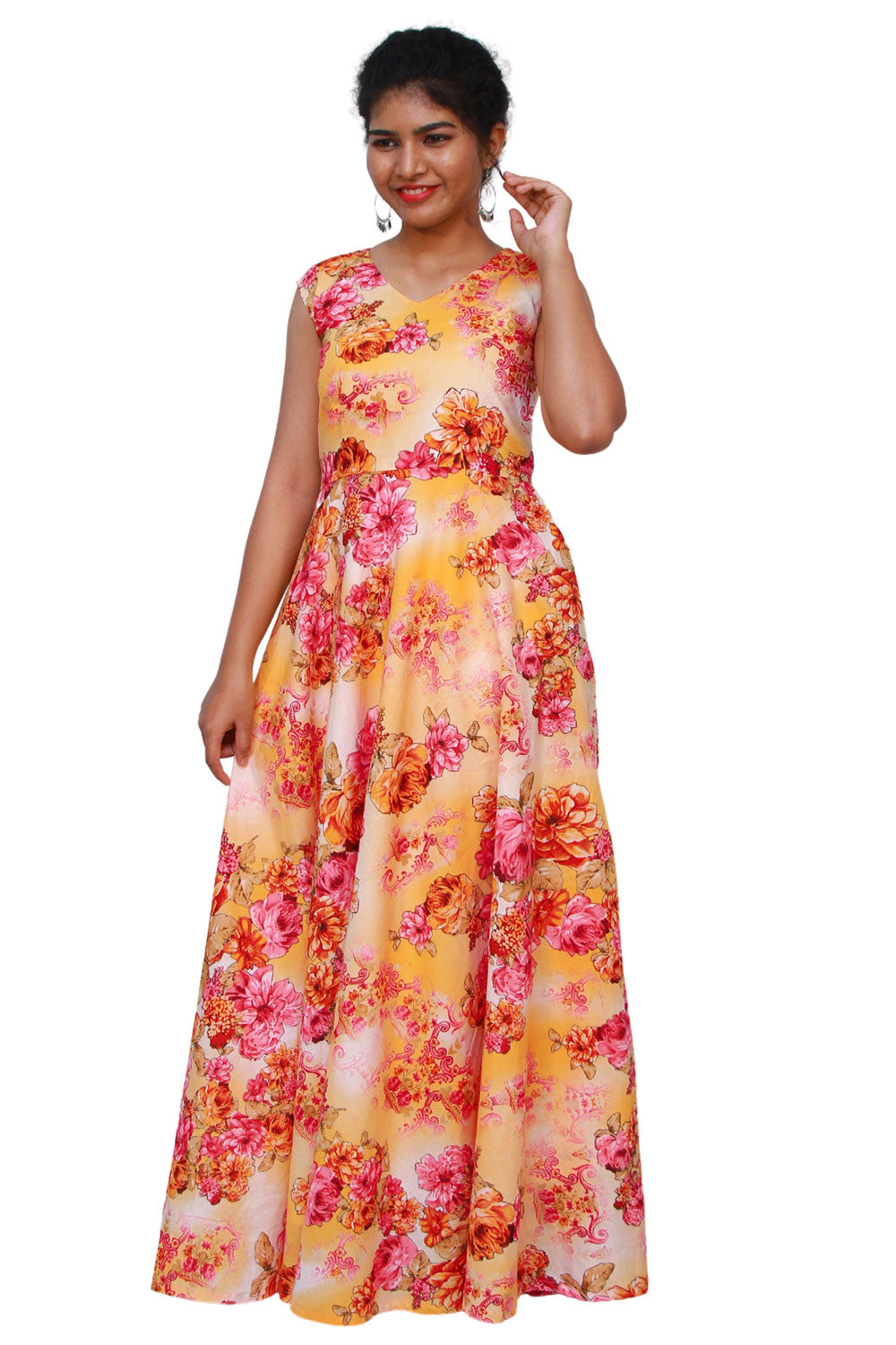 lend Stitched Flared/A-line Gown (Multicolor) | S3K540