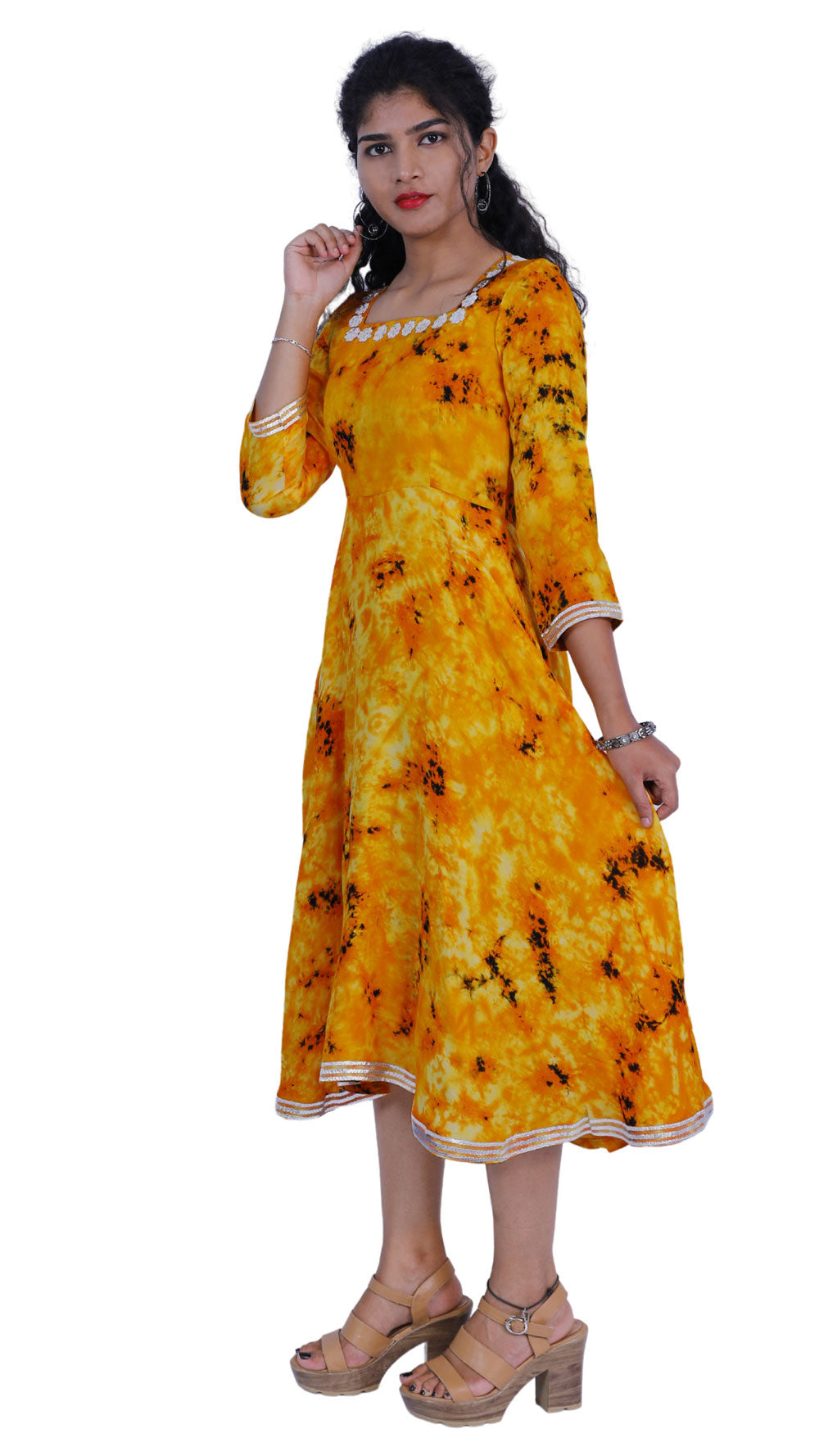 Women Ethnic Yellow Dress | S3K336