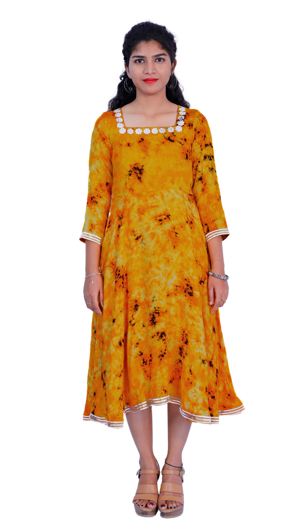 Women Ethnic Yellow Dress | S3K336