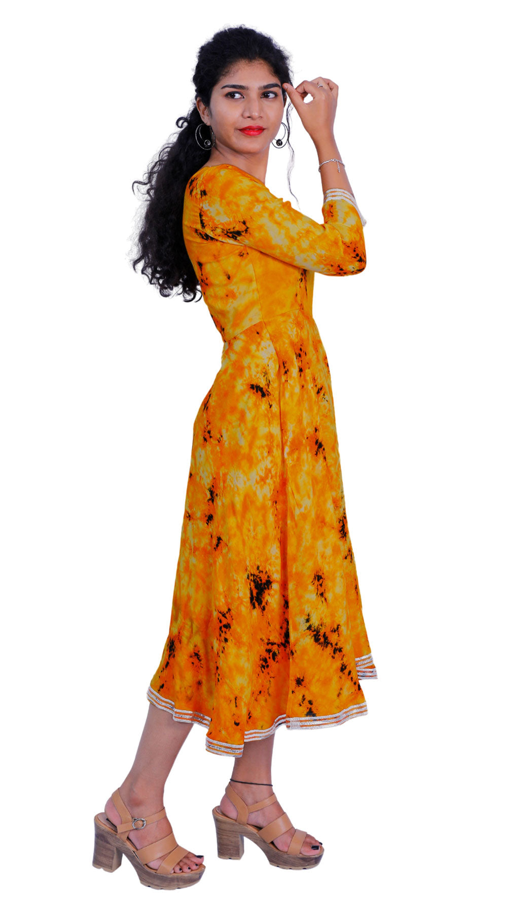 Women Ethnic Yellow Dress | S3K336