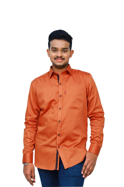 Solid Orange Men's Shirt | S3S720