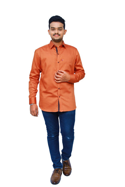 Solid Orange Men's Shirt | S3S720
