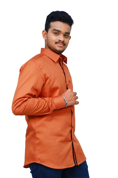 Solid Orange Men's Shirt | S3S720