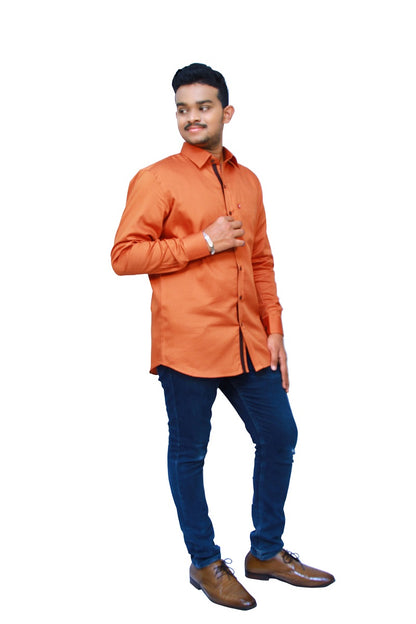 Solid Orange Men's Shirt | S3S720