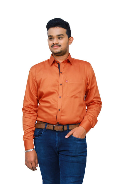 Solid Orange Men's Shirt | S3S720