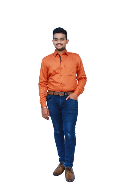 Solid Orange Men's Shirt | S3S720