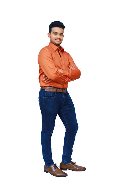 Solid Orange Men's Shirt | S3S720