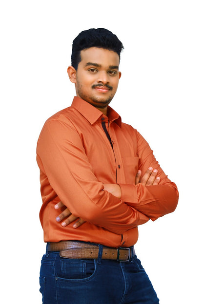 Solid Orange Men's Shirt | S3S720