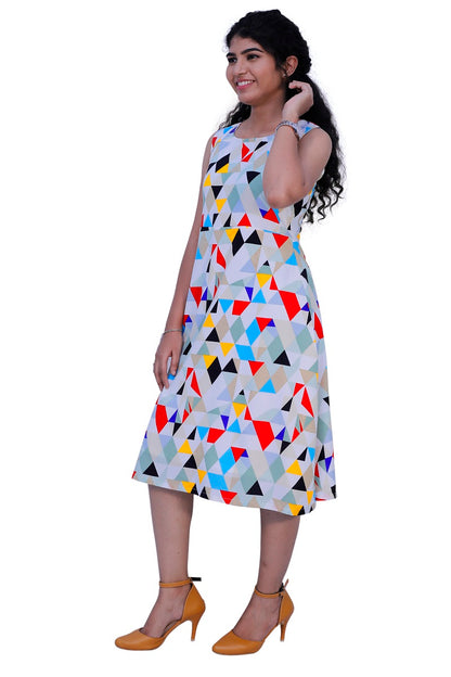 Printed Sleeveless One Piece Dress | S3D386