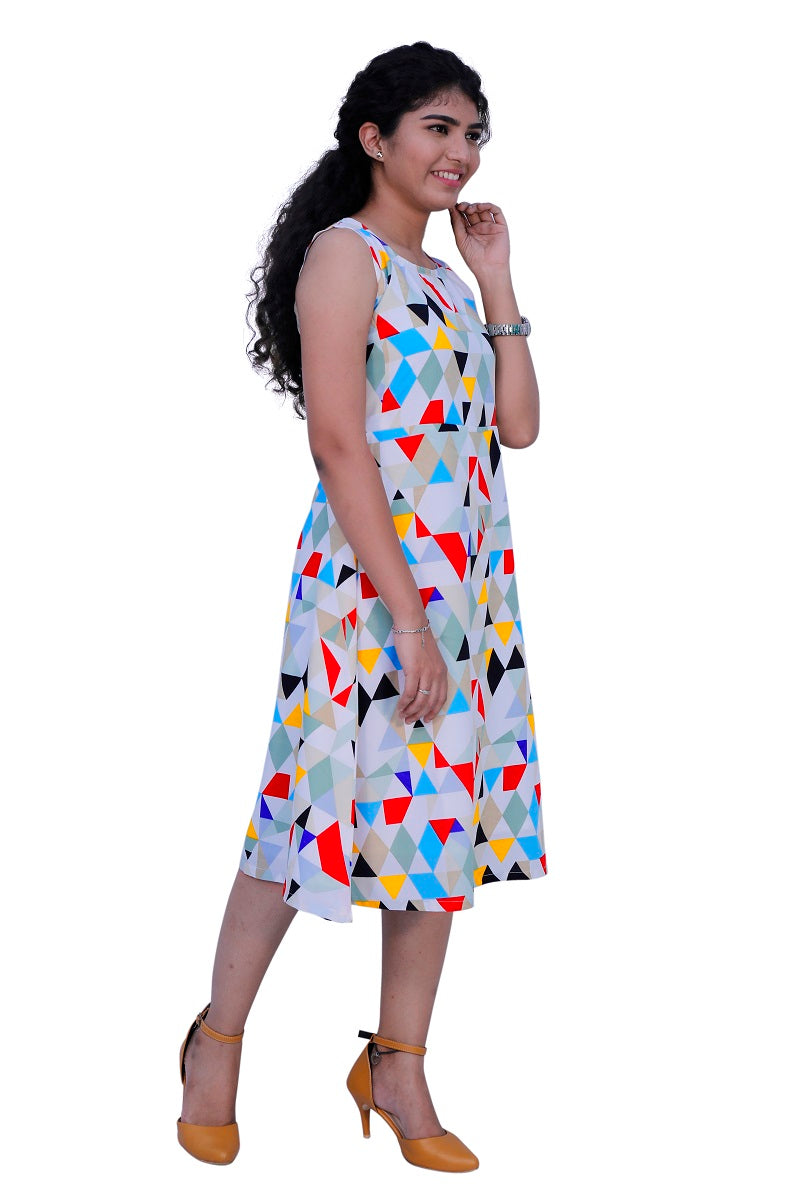 Printed Sleeveless One Piece Dress | S3D386