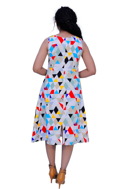 Printed Sleeveless One Piece Dress | S3D386
