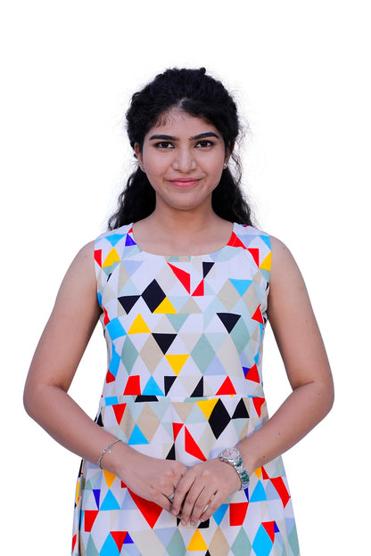 Printed Sleeveless One Piece Dress | S3D386
