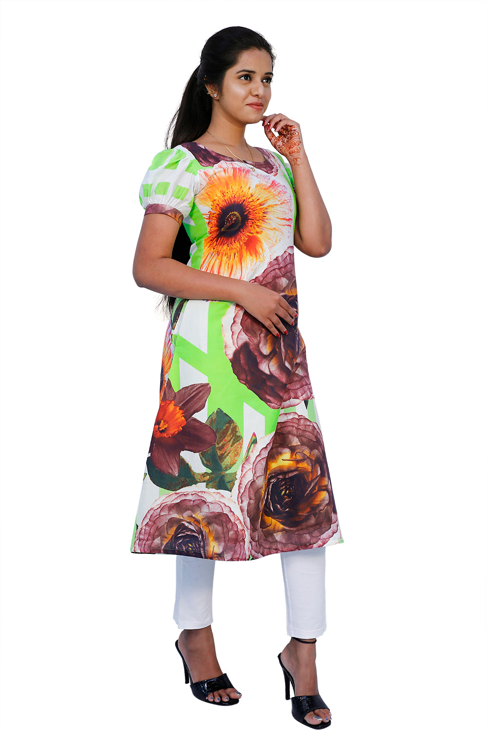 Women Floral Print A-line Kurta | S3K785