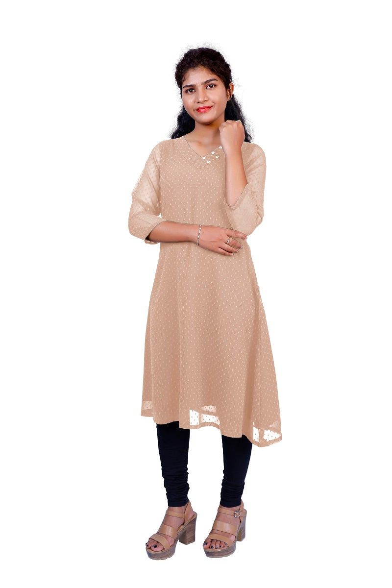 Textured Georgette A-line Kurti | S3K416A