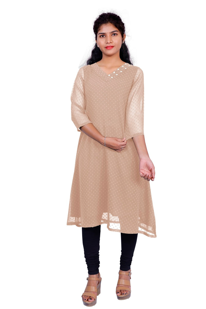 Textured Georgette A-line Kurti | S3K416A