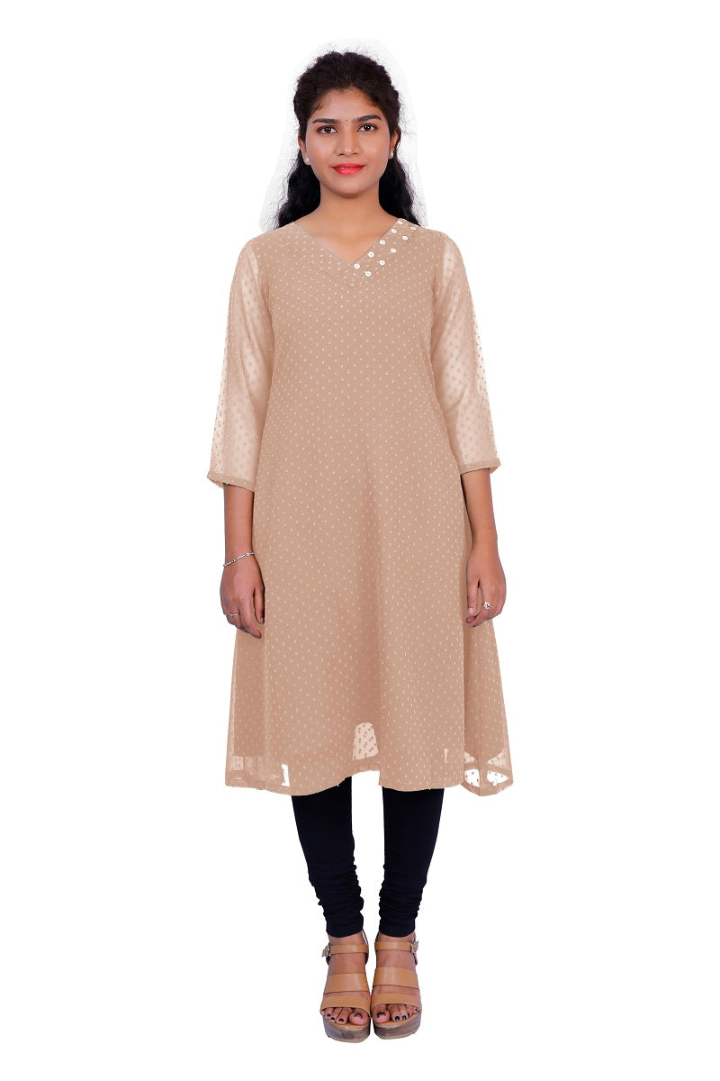 Textured Georgette A-line Kurti | S3K416A