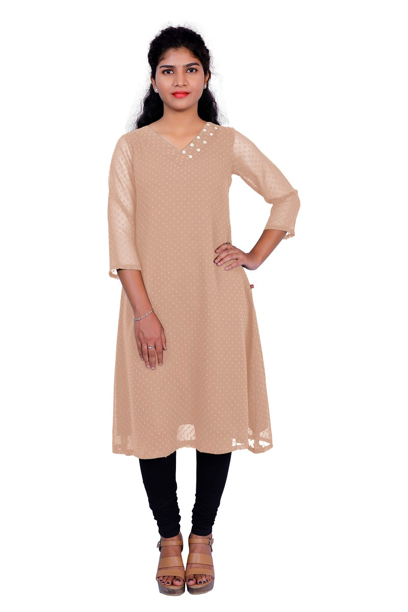 Textured Georgette A-line Kurti | S3K416A