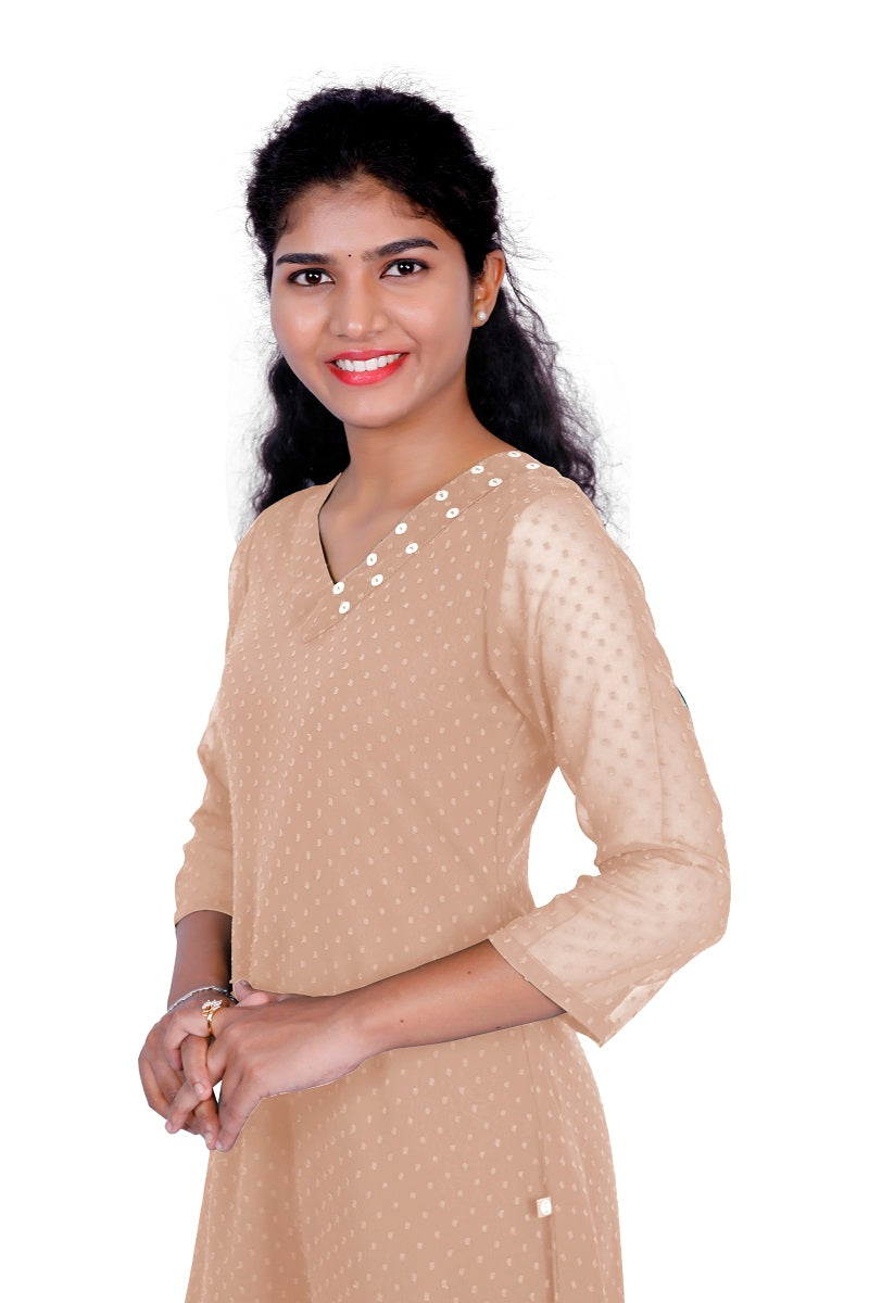 Textured Georgette A-line Kurti | S3K416A