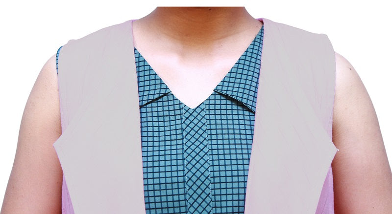 Women High-Low Sleeveless Pink Shrug | S3S592