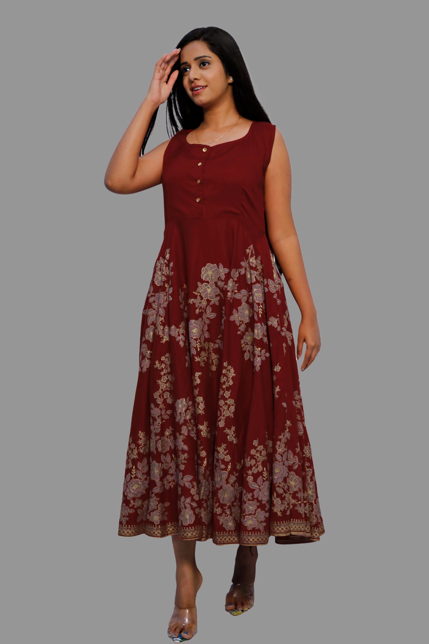 Women Floral Print A-line Kurta | S3K543