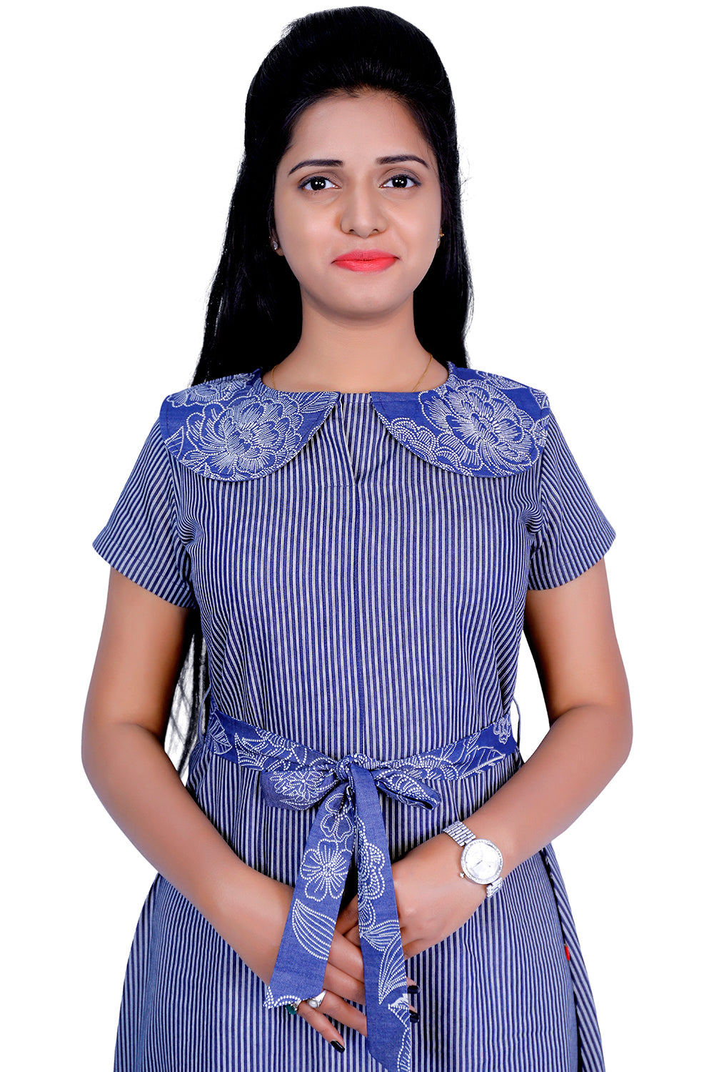 Denim Striped One Piece Dress | S3D425