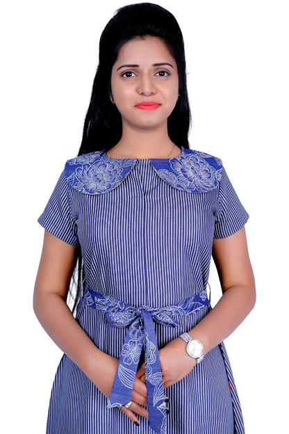 Denim Striped One Piece Dress | S3D425