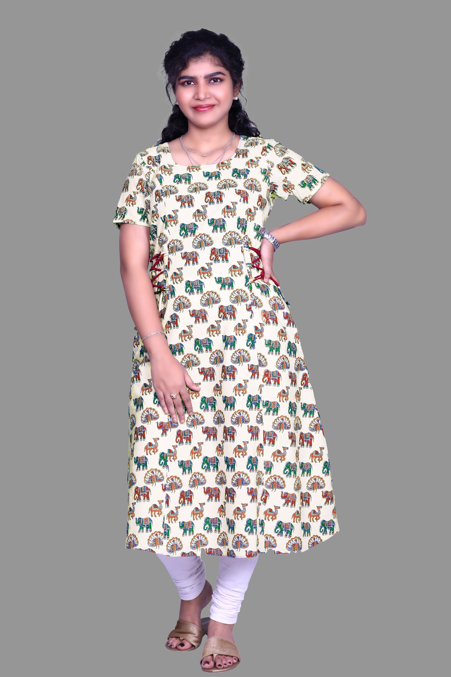 Women Kalamkari A-line Kurta | S3K795