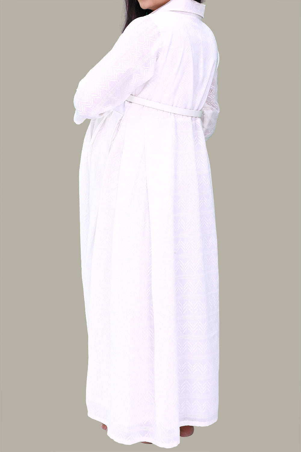 White A  LIne Maternity Dress | S3MA1041