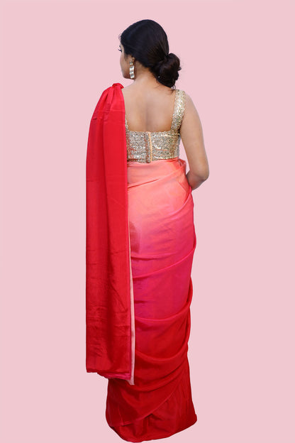 Pink Shaded Elegant Silk Saree. |  S3S4