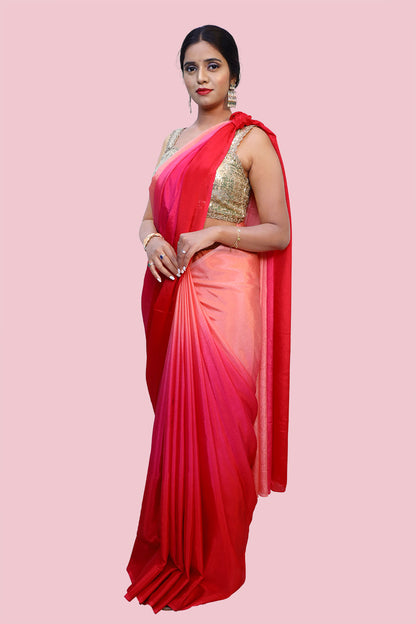 Pink Shaded Elegant Silk Saree. |  S3S4