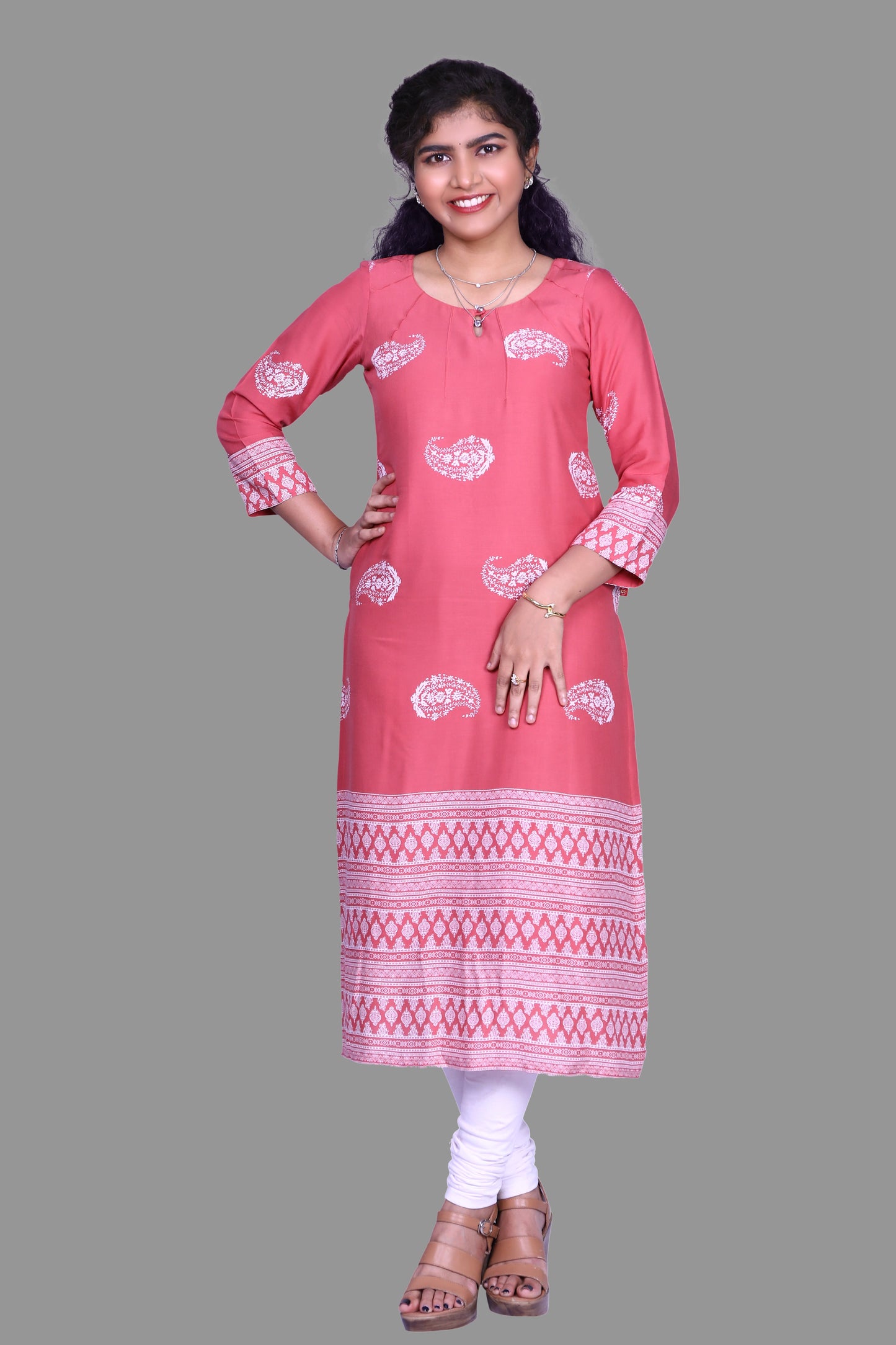 Printed Rayon Straight Kurta | S3K832