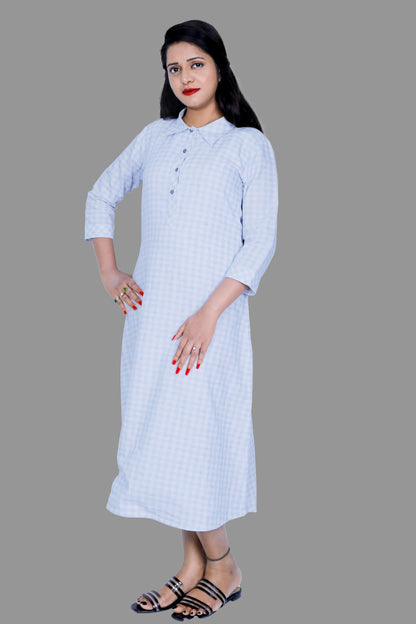 Women Checkered A-line Kurta | S3K043