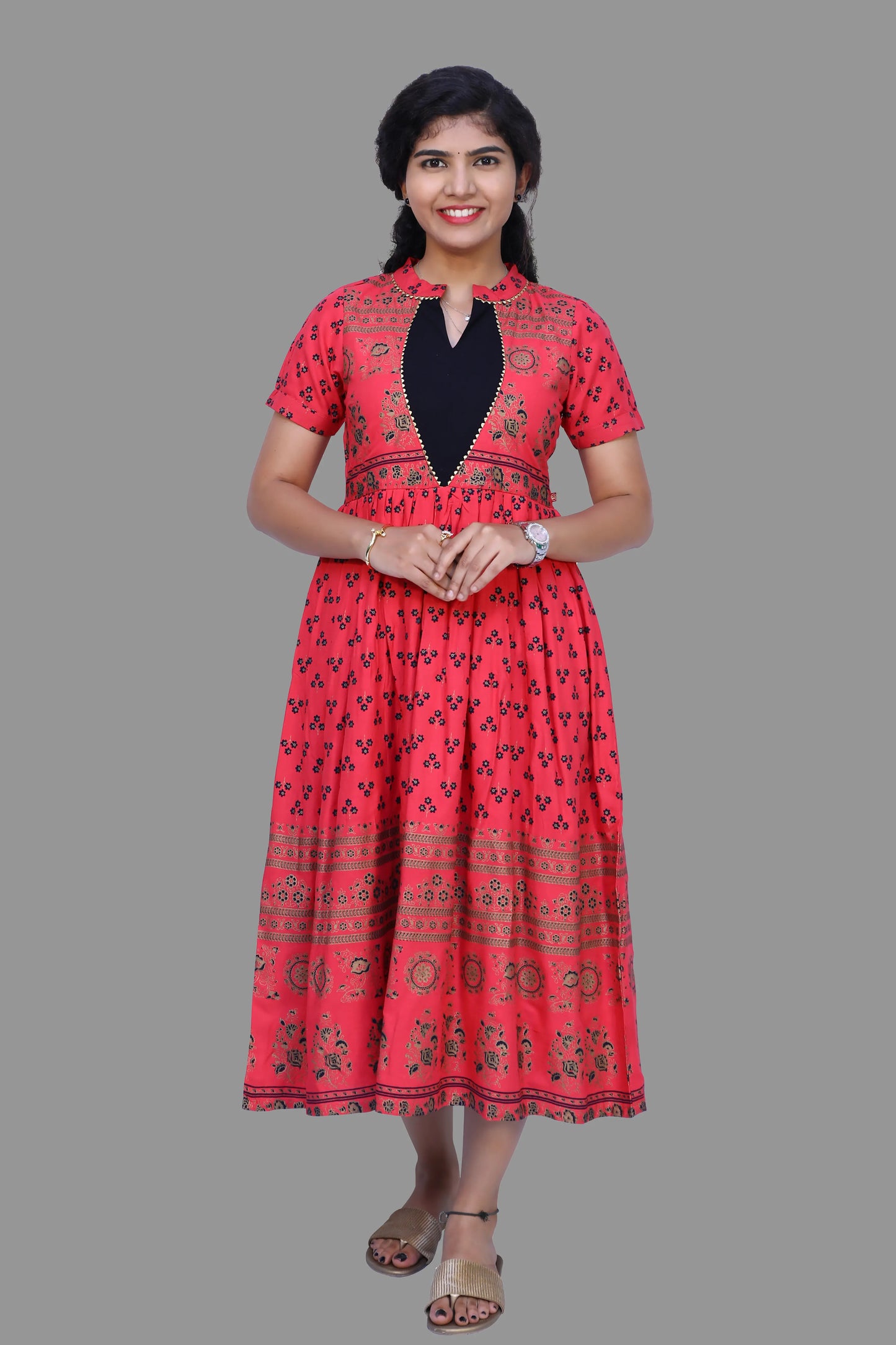 Women Floral Print Anarkali Kurta