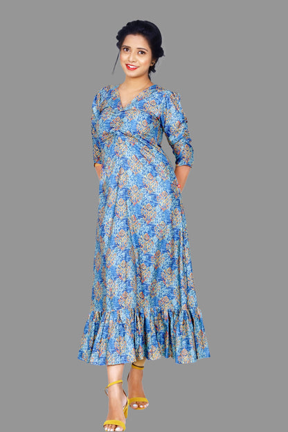 Blue Printed Maxi | S3K907