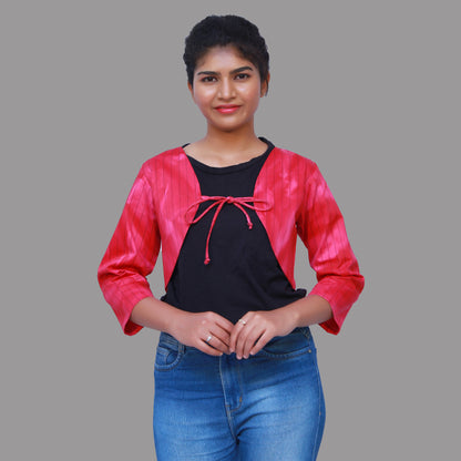 Pink Cotton Tie and Die Jacket | S3CT584