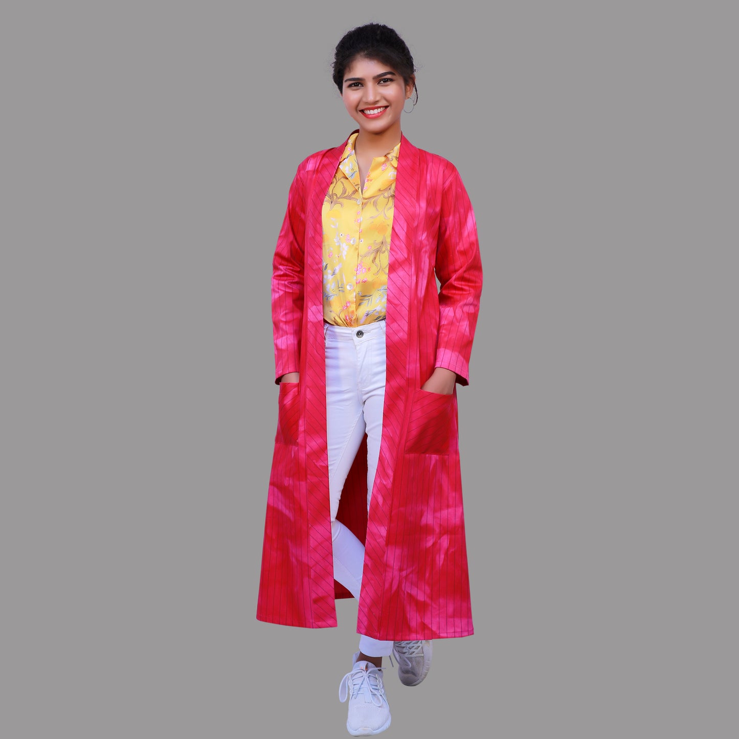 Pink Cotton Tie and Die Jacket | S3S586