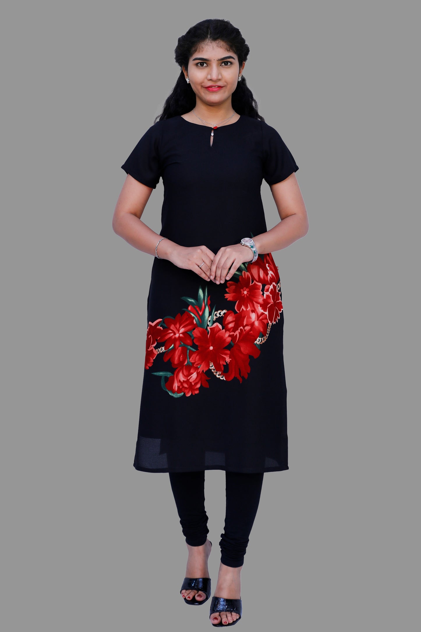 Women Printed black Kurta | S3K390