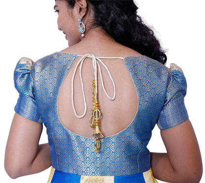 Sky Blue & cream Colour Frock | 12116422819